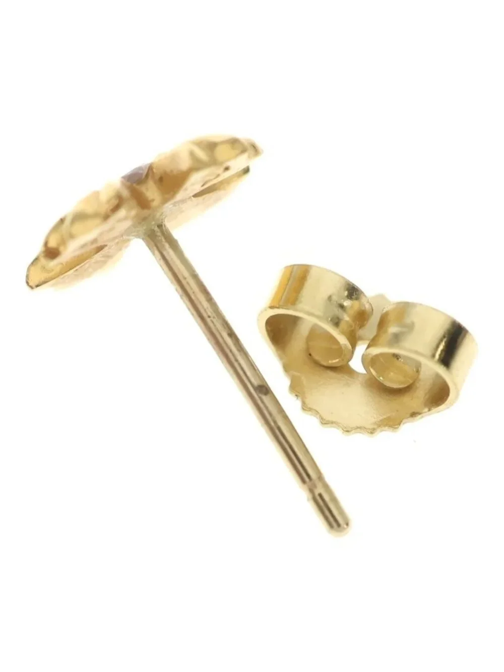 Chrome Hearts 22K No2 CH Plus Stud Earrings Gold